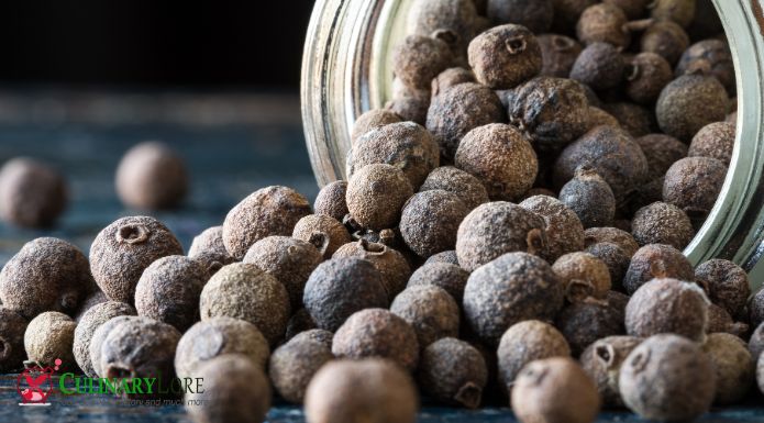 whole dried allspice, close-up view