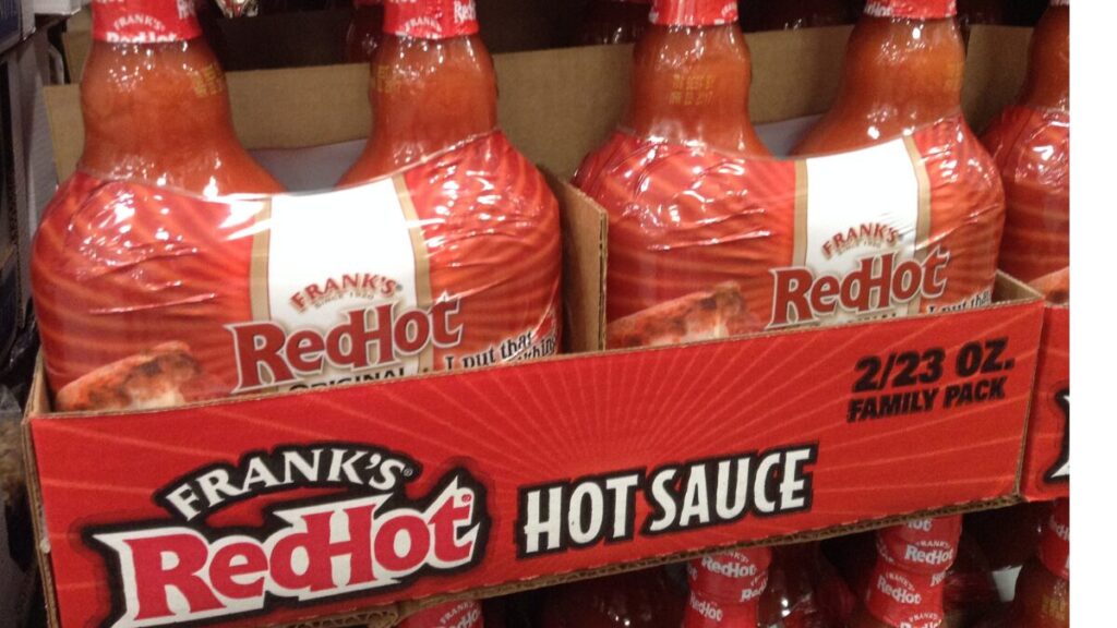 boxes of Frank's RedHot Hot Sauce at Big Box Store