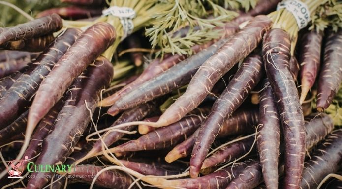 fresh purple carrots