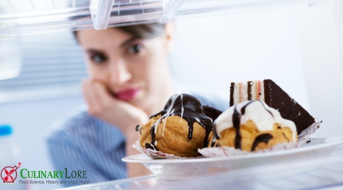 woman experience food cravings for sweet pastries