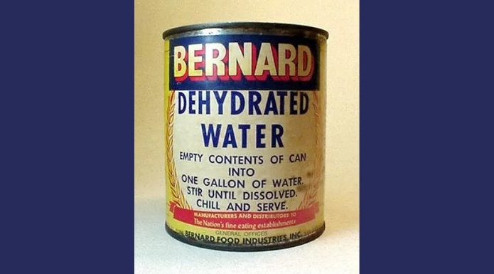can of Bernard dehydrated water