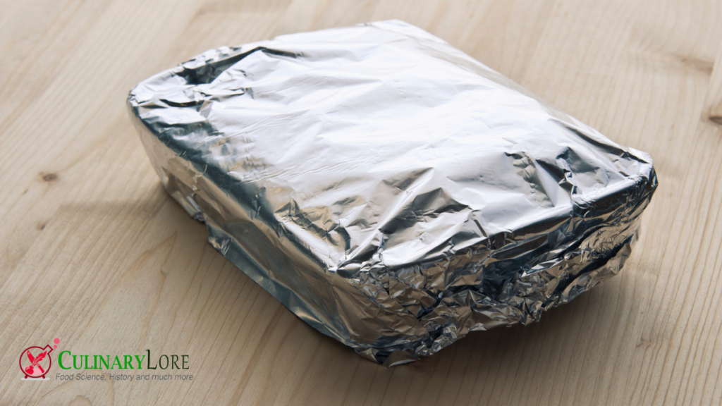 aluminum foil on casserole dish shiny side up