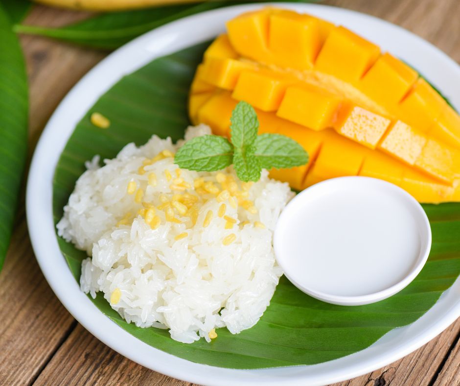Thai sticky rice and mango