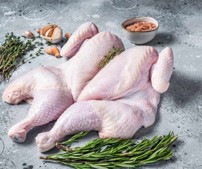 uncooked spatchcock chicken