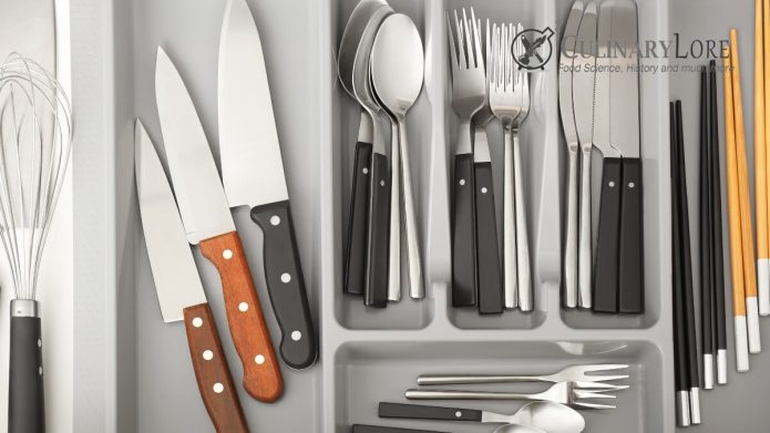 knives and silverware in drawar