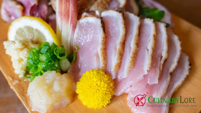 Chicken Sashimi in Kagoshima Prefecture, Japan.