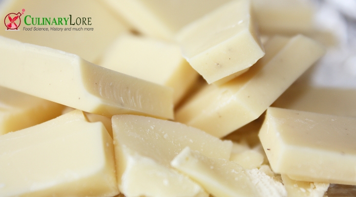 pieces of real white chocolate close-up