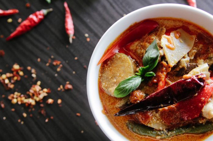 hot spicy dish with chiles