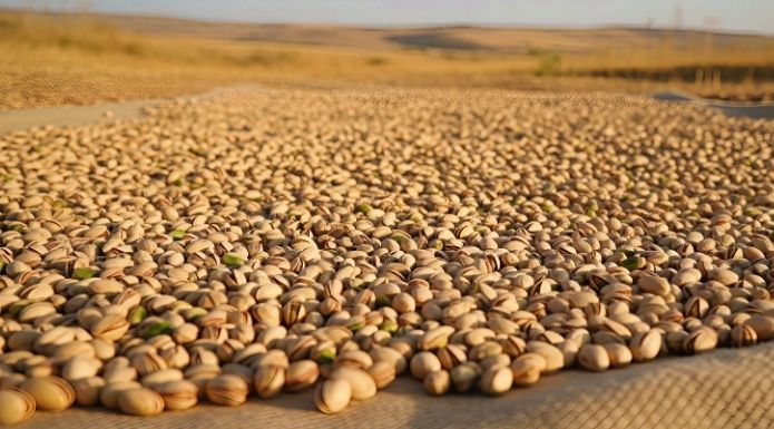Large pistachio harvest.