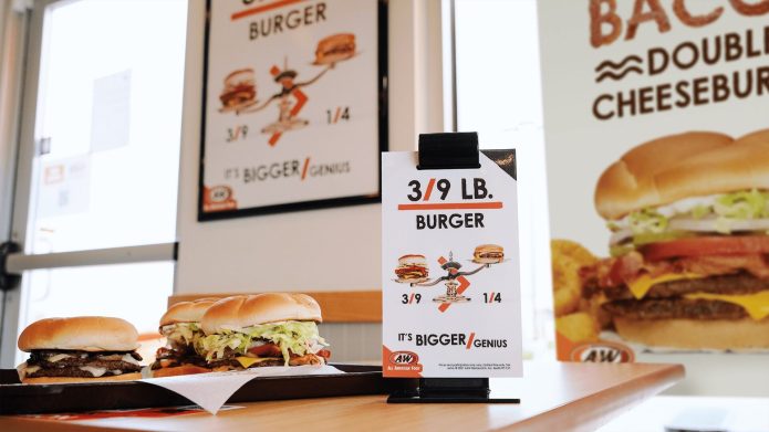 A&W 1/3 Pound burger joke sign