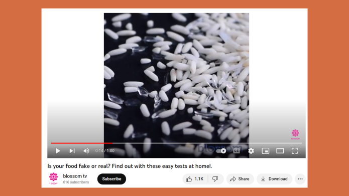 test for plastic rice blossom tv video