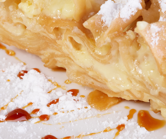 Galaktoboureko dessert closeup