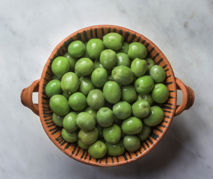 large bowl of castelvetrano olives
