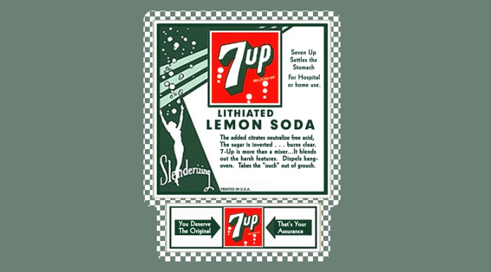 Early 7up Lithiated Lemon Soda Ad