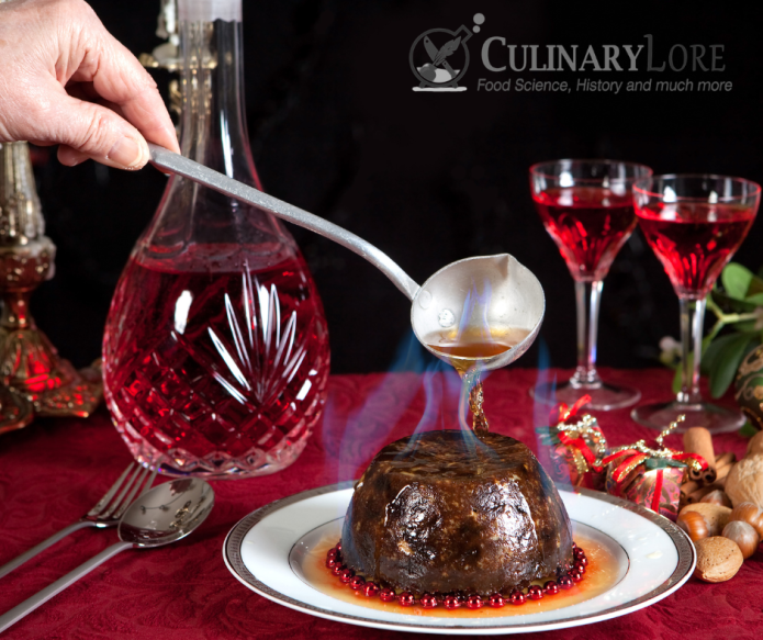 flambé of Christmas pudding