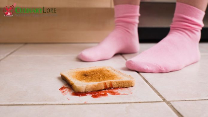toast with jam on floor