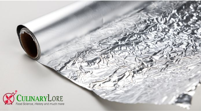 Open roll of aluminum foil.
