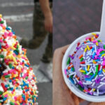 ice cream topped with sprinkles or jimmies