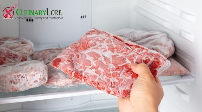 removing frozen meat from freezer to thaw out
