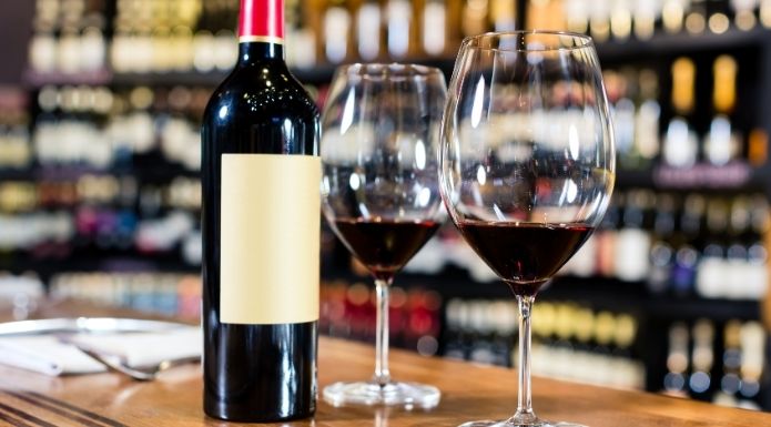 Fresh young wine in cozy wine shop, meant to be consumed immediately and not aged.